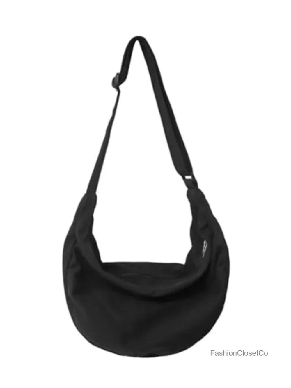 Canvas Crossbody Hobo Crescent Bag Tote with Zipper
